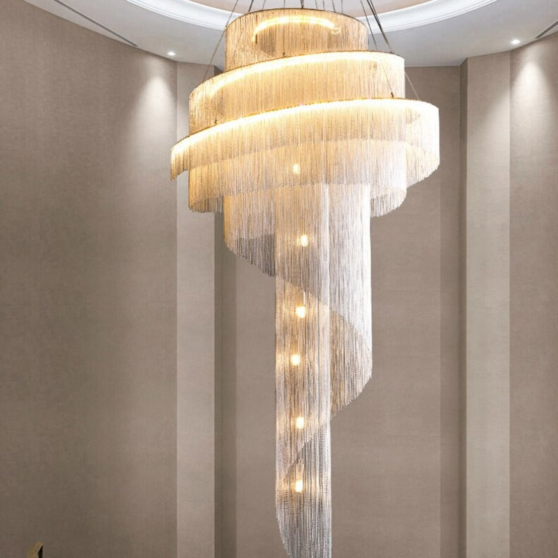Silver Steel chandelier - Aster House for dining room view 1