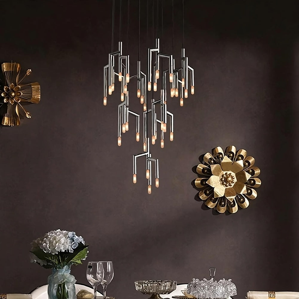 Steel Linear chandelier - Rumi Lane for dining room view 3