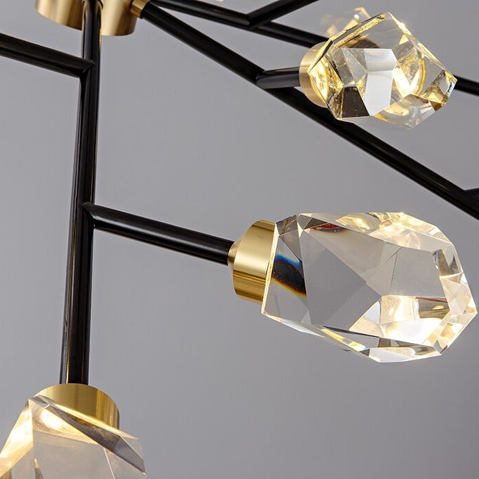Black Crystal Branch chandelier - Onda Bay for dining room view 6