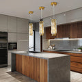 Black Crystal Linear chandelier - Lazuli Bay for dining room view 1
