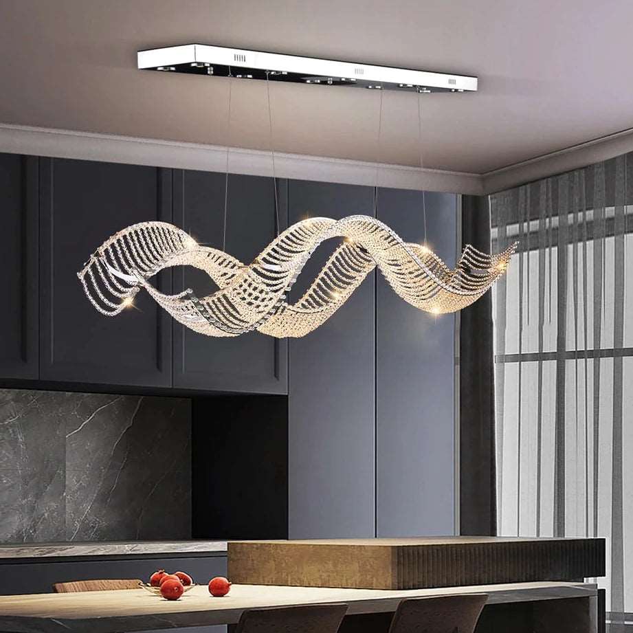 Clear Crystal chandelier - Mira Lane for dining room view 2