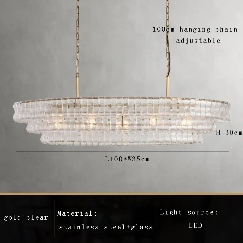 White Crystal chandelier - Mira Arc for dining room view 7