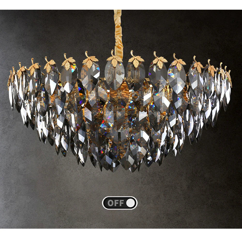 Gold Crystal chandelier - Zelia Bay for dining room view 5
