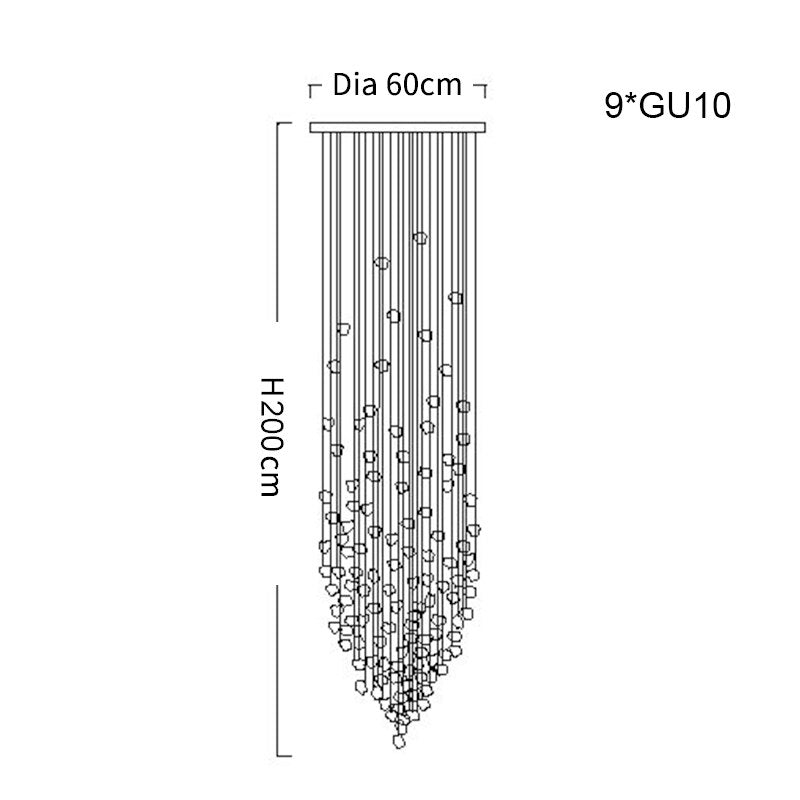Black Crystal Linear chandelier - Liora House for dining room view 12