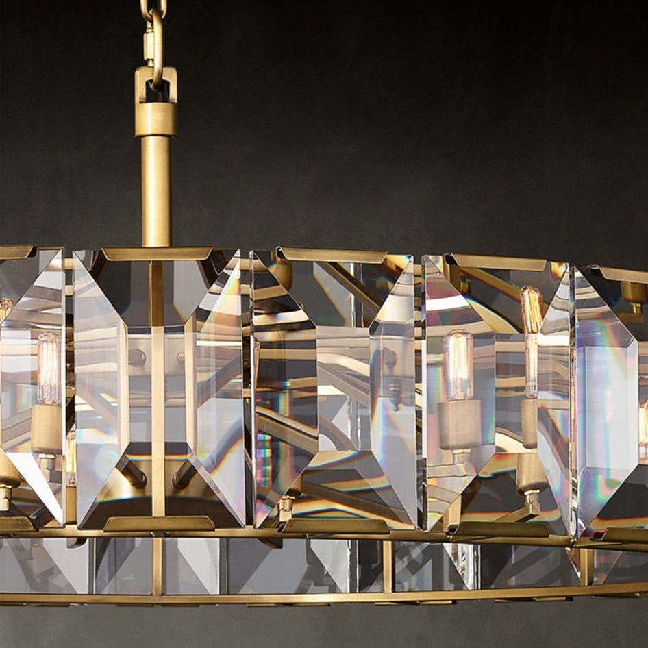 Black Crystal Round chandelier - Dahlia Lane for dining room view 4