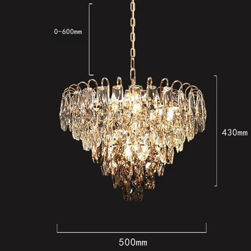 White Crystal Round chandelier - Opal House for dining room view 7