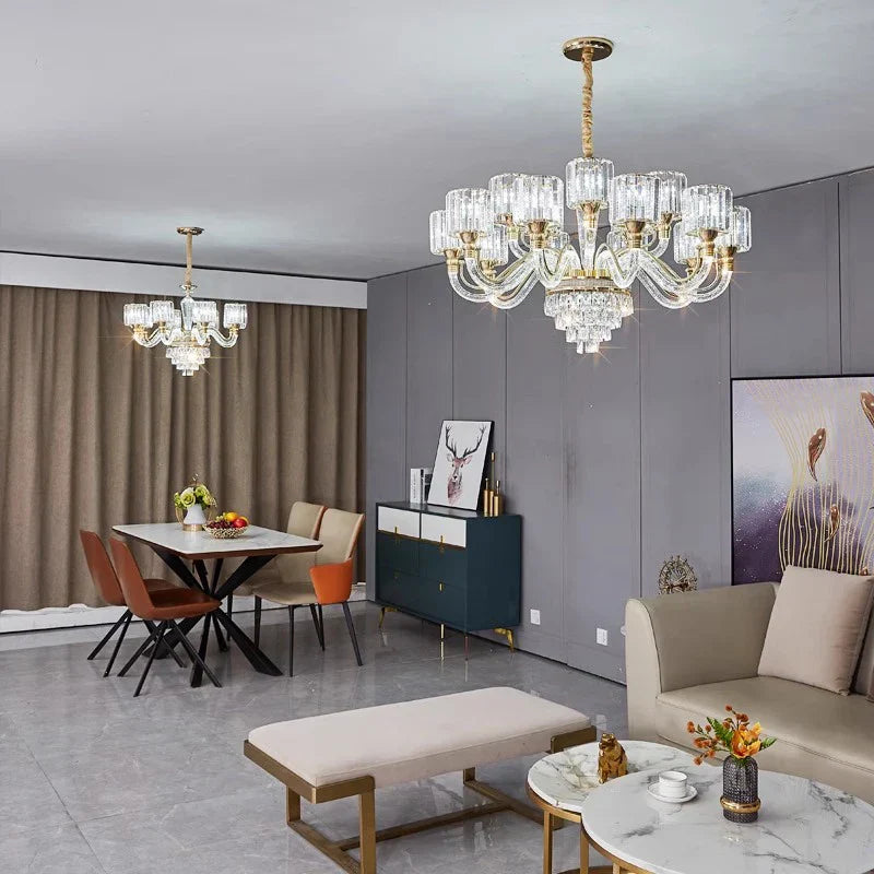 White Crystal chandelier - Winslow House for dining room view 5