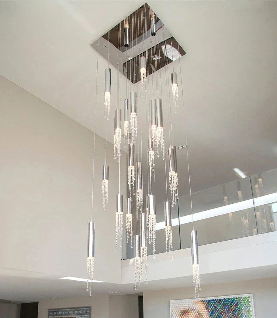 Clear Crystal Linear chandelier - Nico Bay for dining room view 4