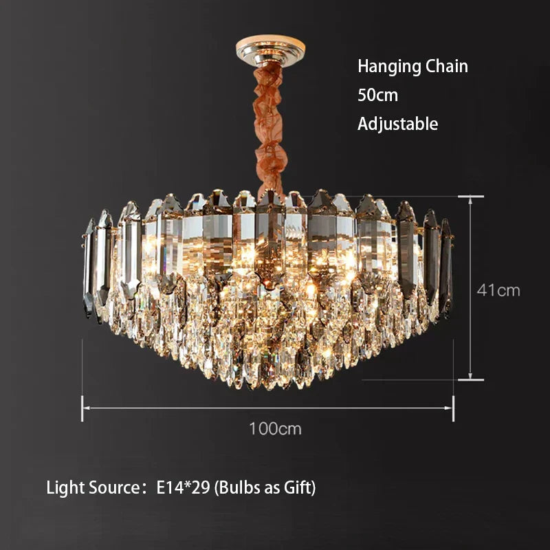 White Crystal chandelier - Piper House for dining room view 16