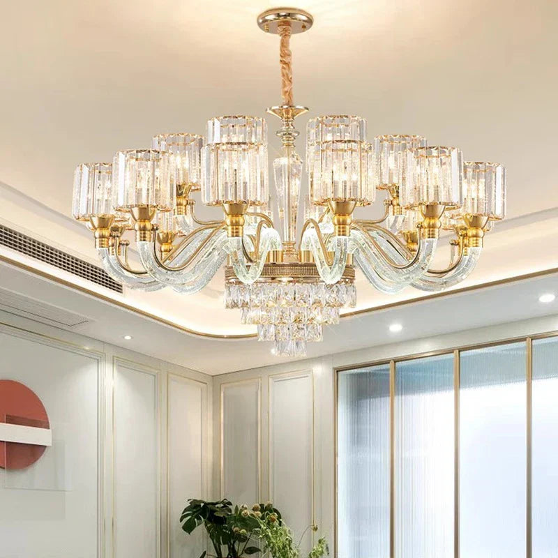 White Crystal chandelier - Winslow House for dining room view 3