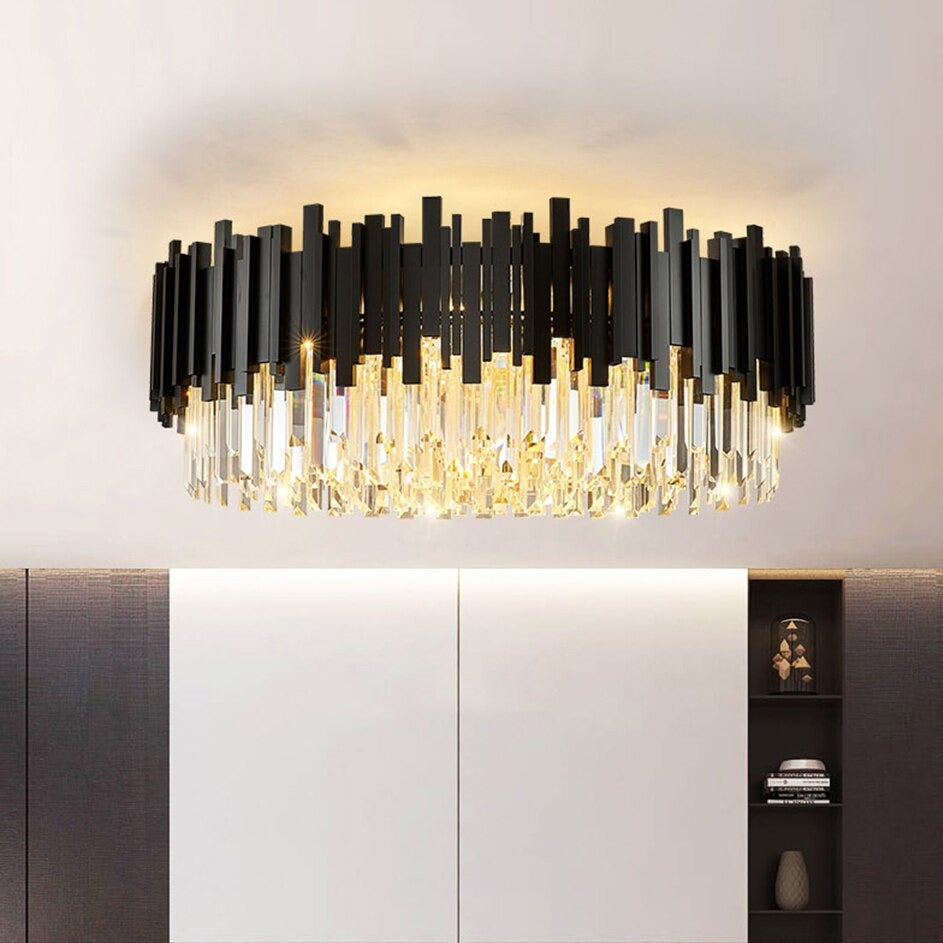 Black Crystal chandelier - Onda House for dining room view 2