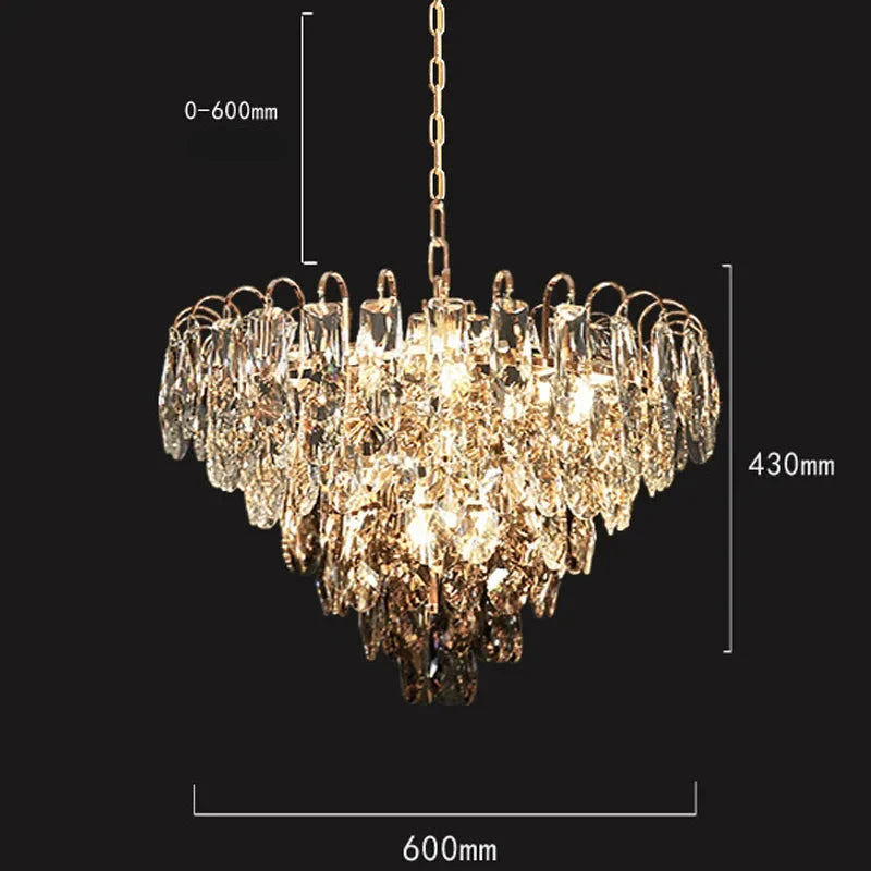 White Crystal Round chandelier - Opal House for dining room view 8