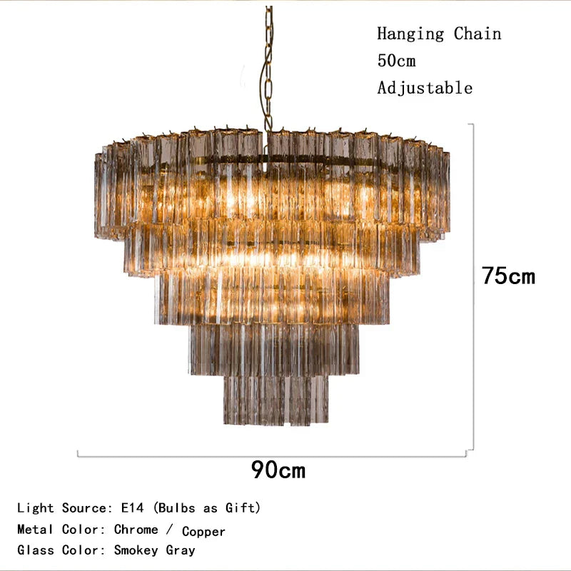 White Glass chandelier - Nysa Bay for dining room view 9