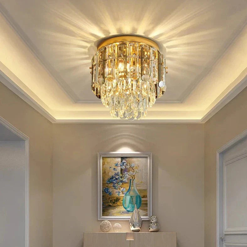 Clear Steel chandelier - Una House for dining room view 4