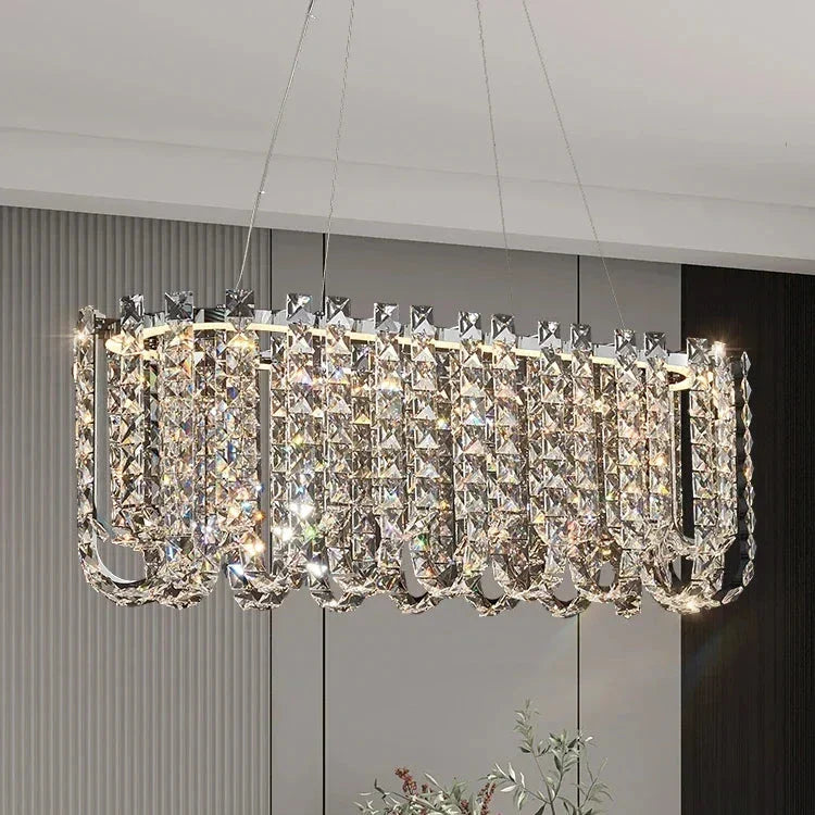 Silver Crystal chandelier - Willa House for dining room view 4