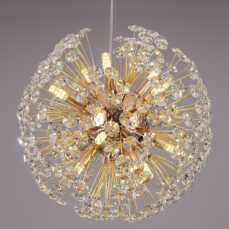 Clear Crystal Round chandelier - Lumen House for dining room view 4