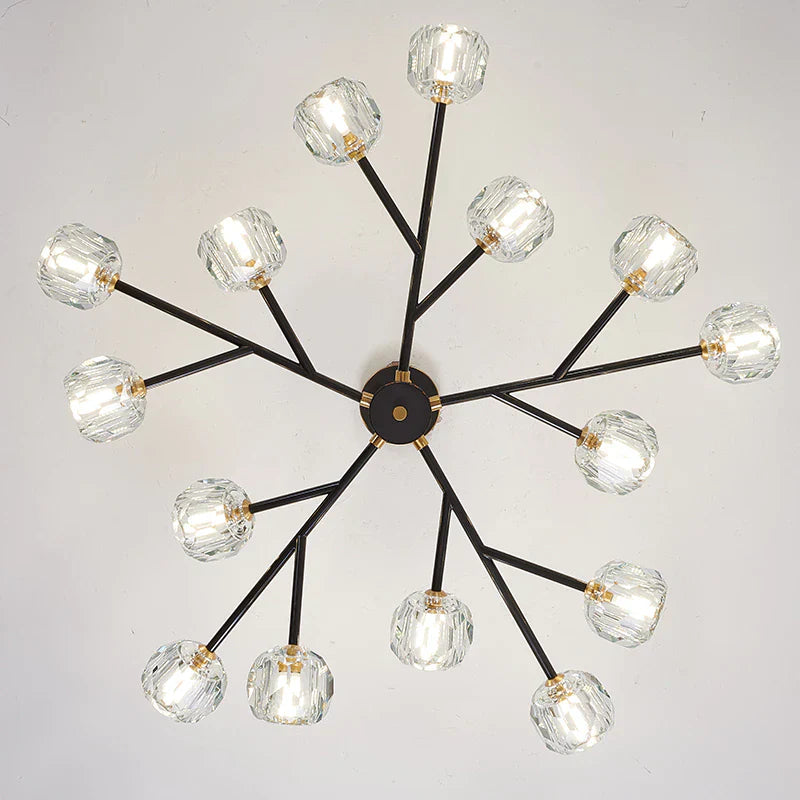 Black Crystal Branch chandelier - Kairo Bay for dining room view 3
