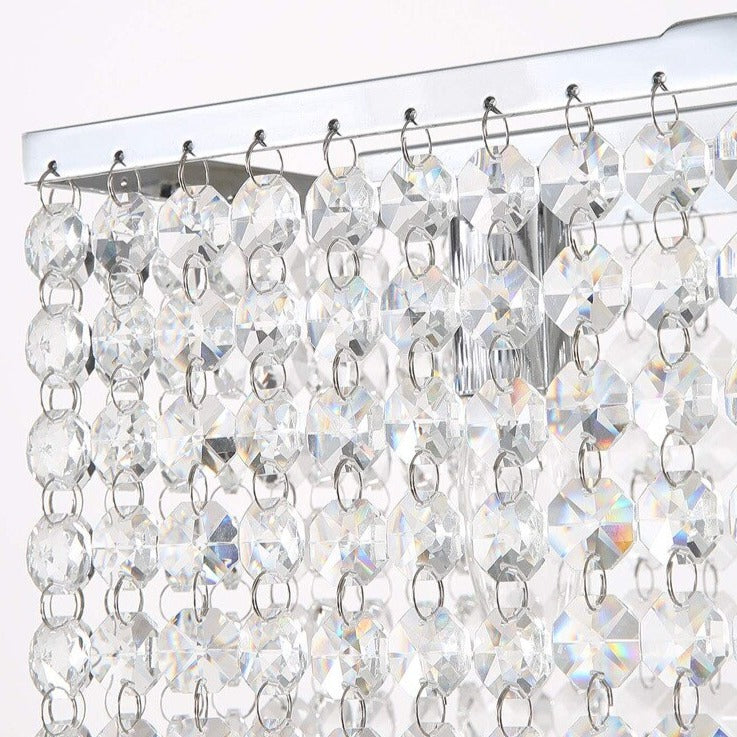 Gold Crystal Linear chandelier - Aria Lane for dining room view 3