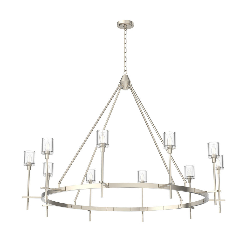 Polished Nickel Crystal chandelier - Faye Meadow for dining room view 1