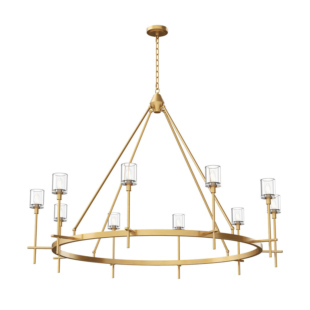 Polished Nickel Crystal chandelier - Faye Meadow for dining room view 2