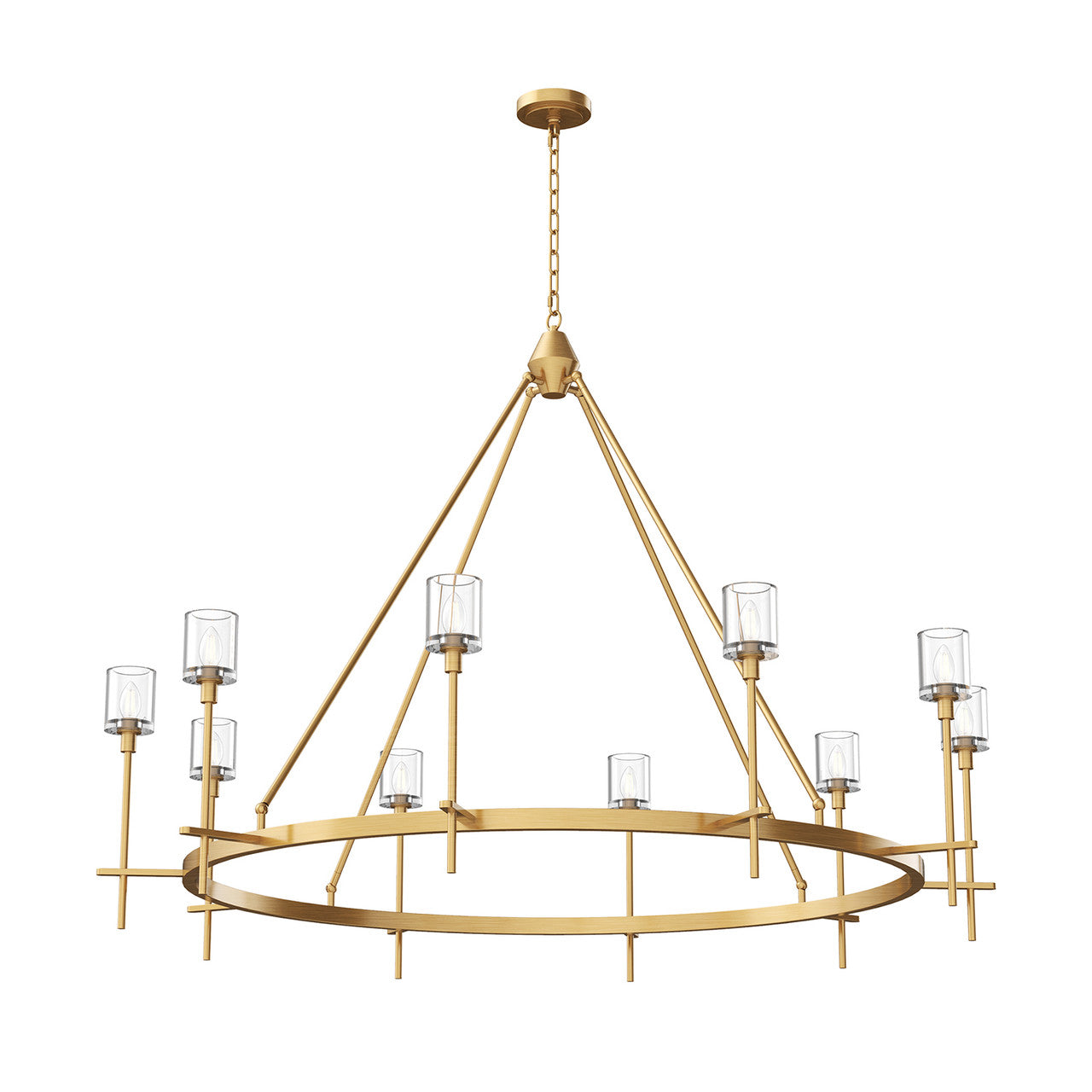 Polished Nickel Crystal chandelier - Faye Meadow for dining room view 2