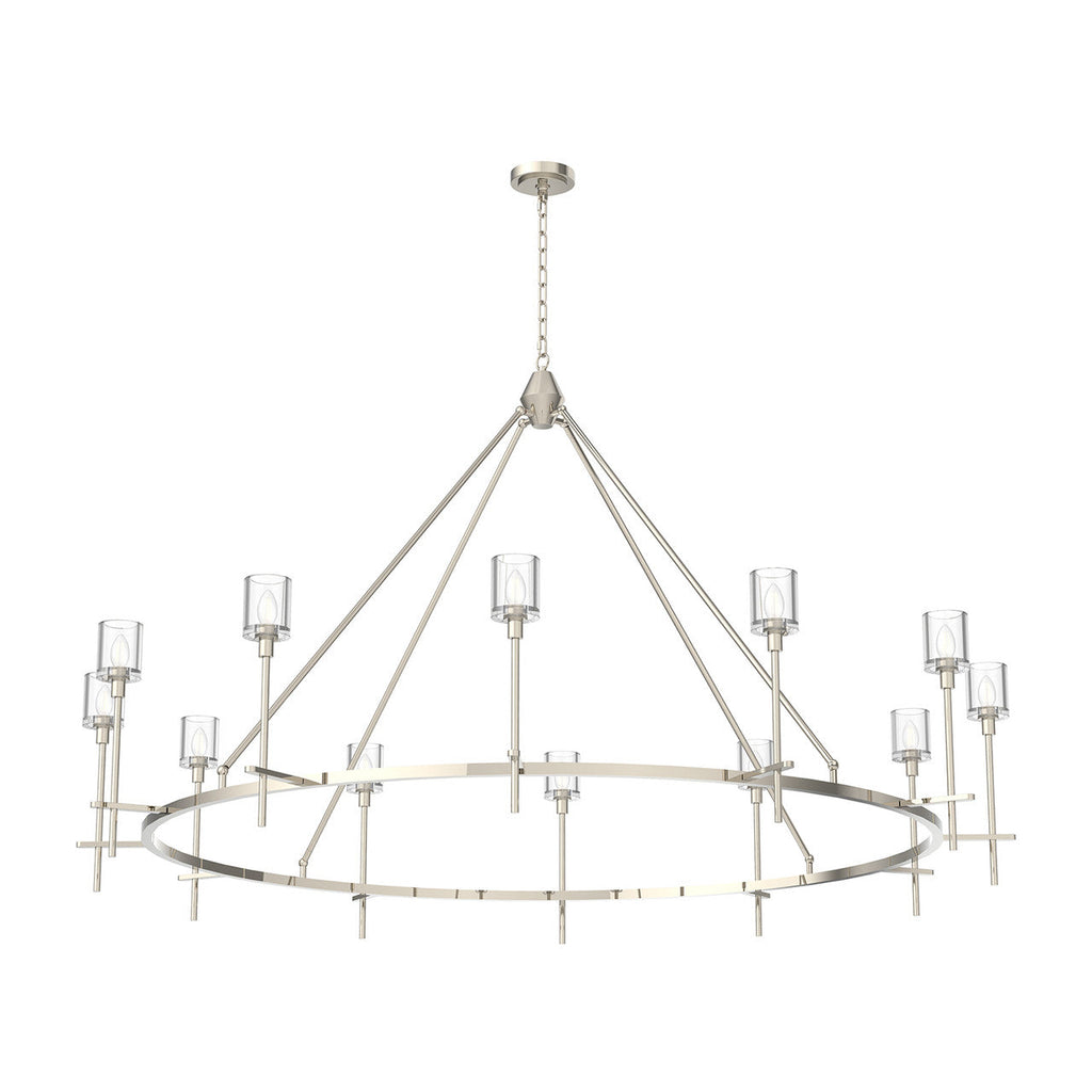 Polished Nickel Crystal chandelier - Orion Harbor for dining room view 1