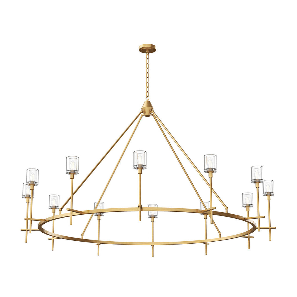 Antique Brass Crystal chandelier - Vela Harbor for dining room view 1