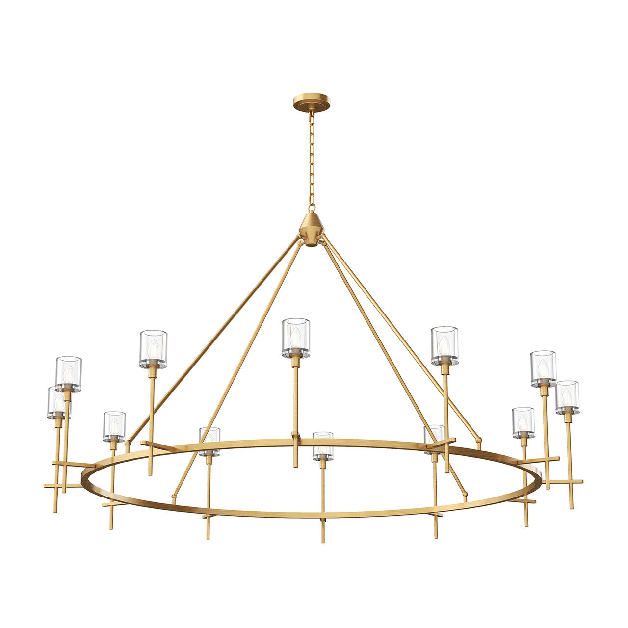 Polished Nickel Crystal chandelier - Orion Harbor for dining room view 2