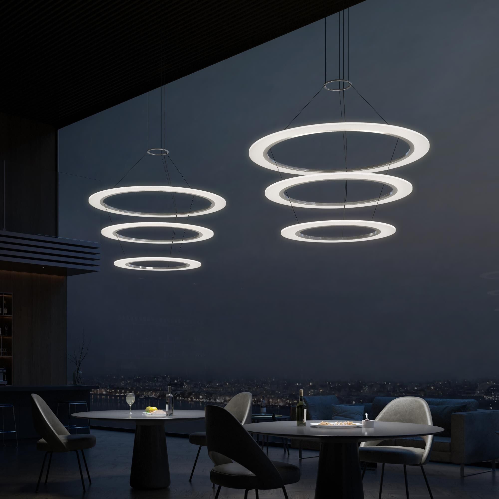 37 in. LED Chandelier - Dune Vale for dining room view 3