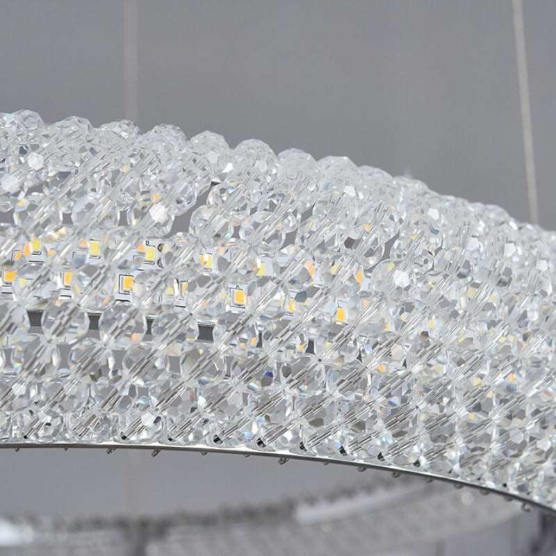 Clear Crystal Round chandelier - Haven House for dining room view 4