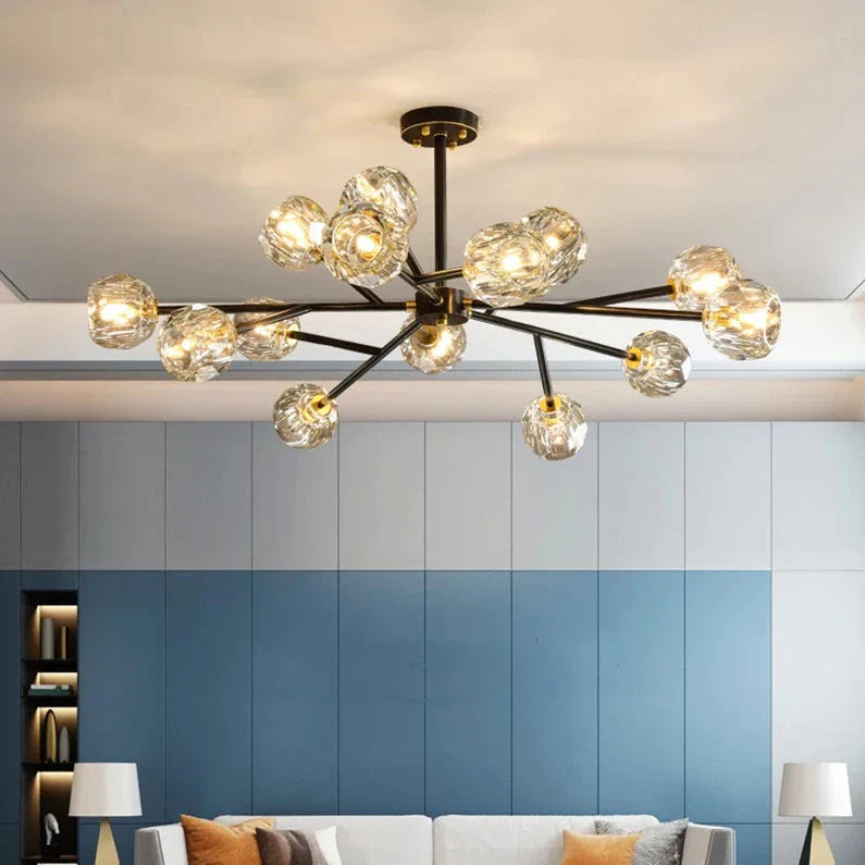 Black Crystal Branch chandelier - Kairo Bay for dining room view 1