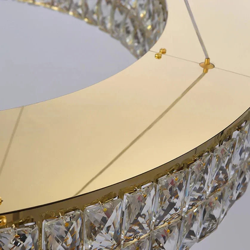Gold Crystal Round chandelier - Iris Bay for dining room view 5