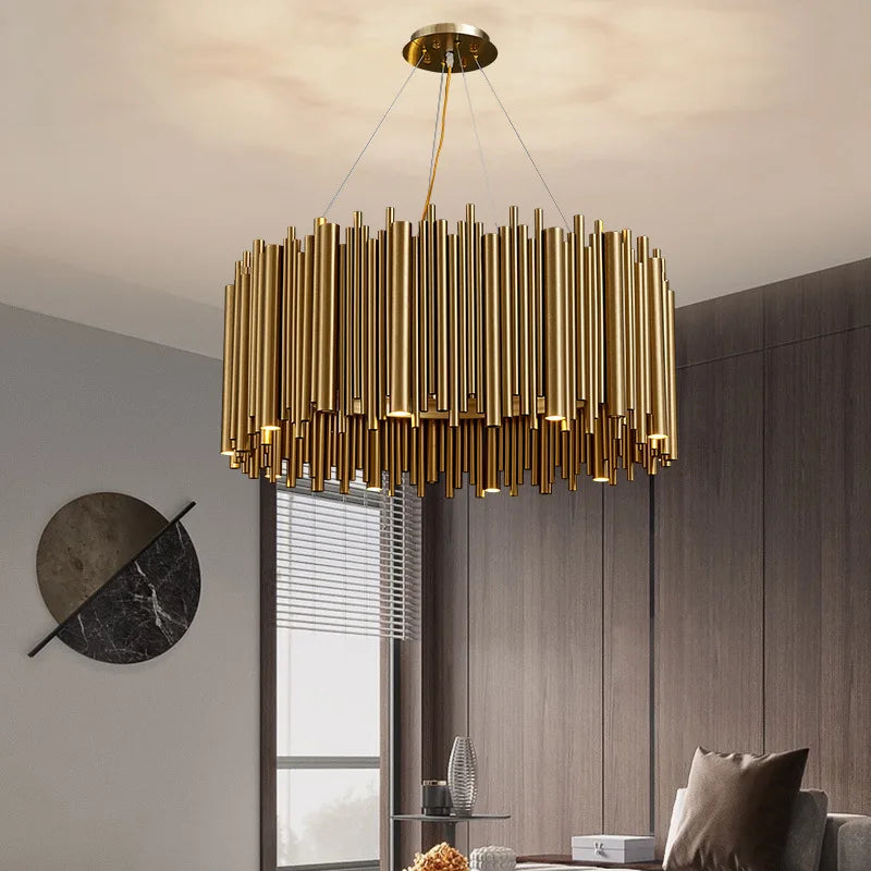 Steel chandelier - Jessa House for dining room view 2
