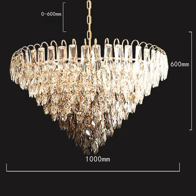 White Crystal Round chandelier - Opal House for dining room view 10