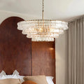 White Glass chandelier - Rosa Bay for dining room view 1