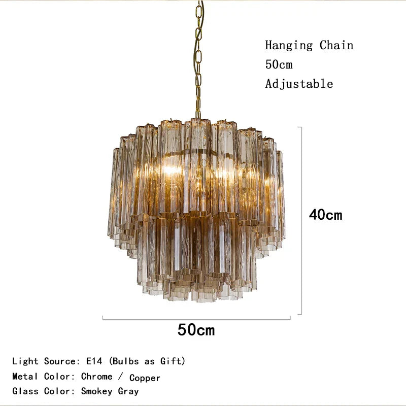 White Glass chandelier - Nysa Bay for dining room view 4
