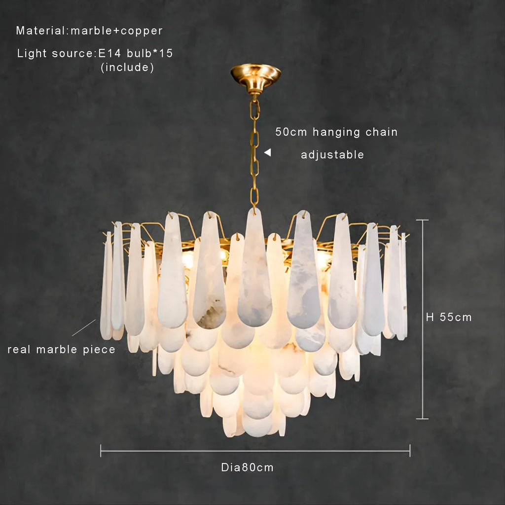 White Metal chandelier - Dorian House for dining room view 6