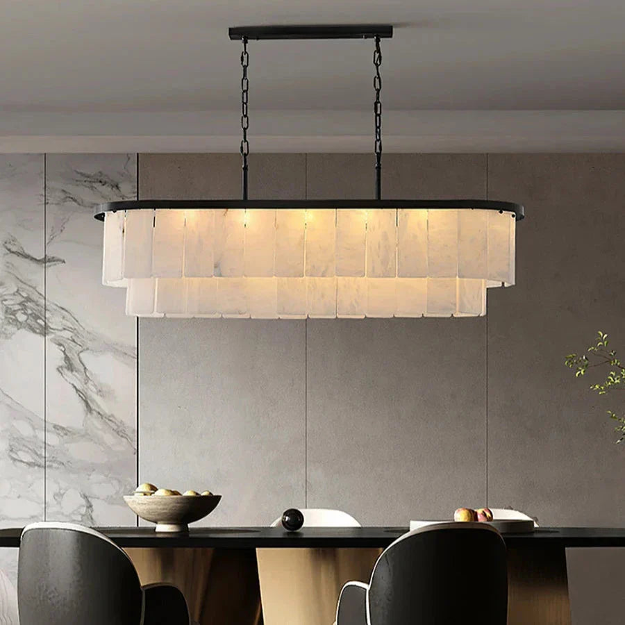 White Metal chandelier - Verona Lane for dining room view 3