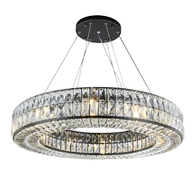 Black Crystal Round chandelier - Zelia House for dining room view 6