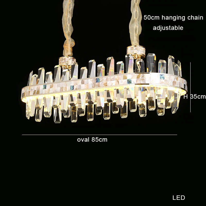 White Crystal chandelier - Zinnia House for dining room view 11