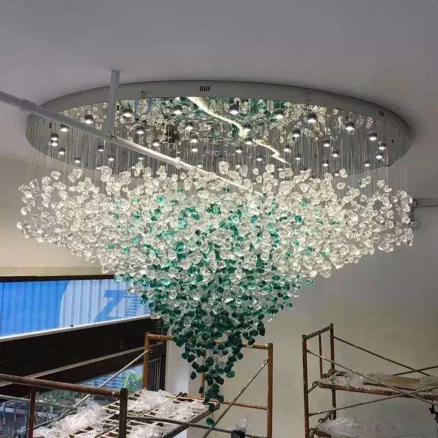 White Crystal Linear chandelier - Galen House for dining room view 5