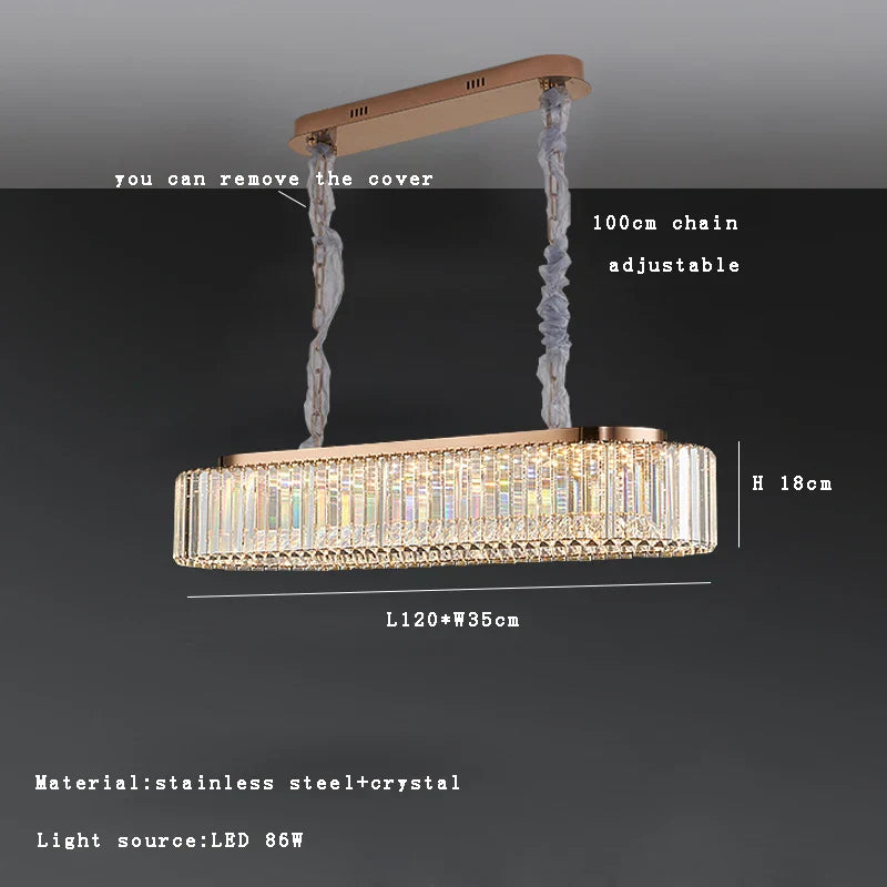 White Crystal chandelier - Siena Bay for dining room view 7