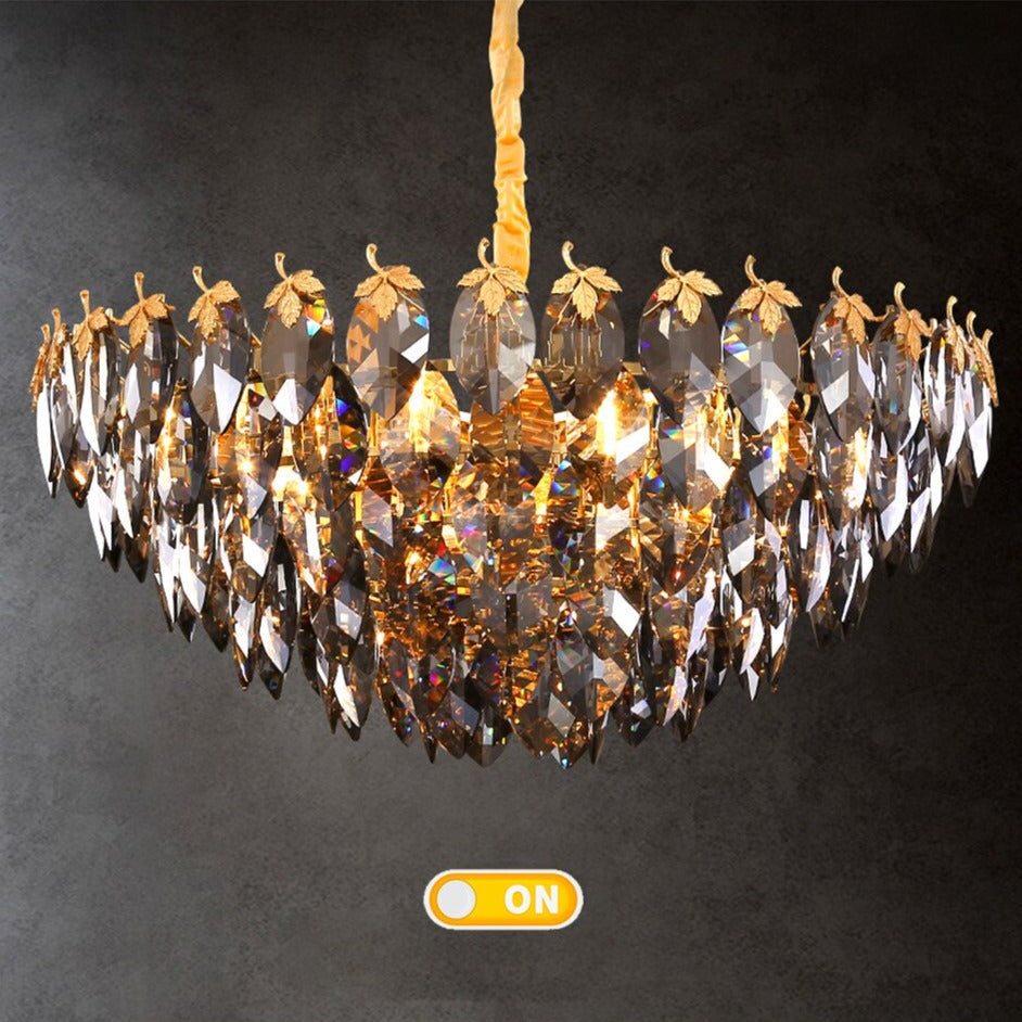Gold Crystal chandelier - Zelia Bay for dining room view 4