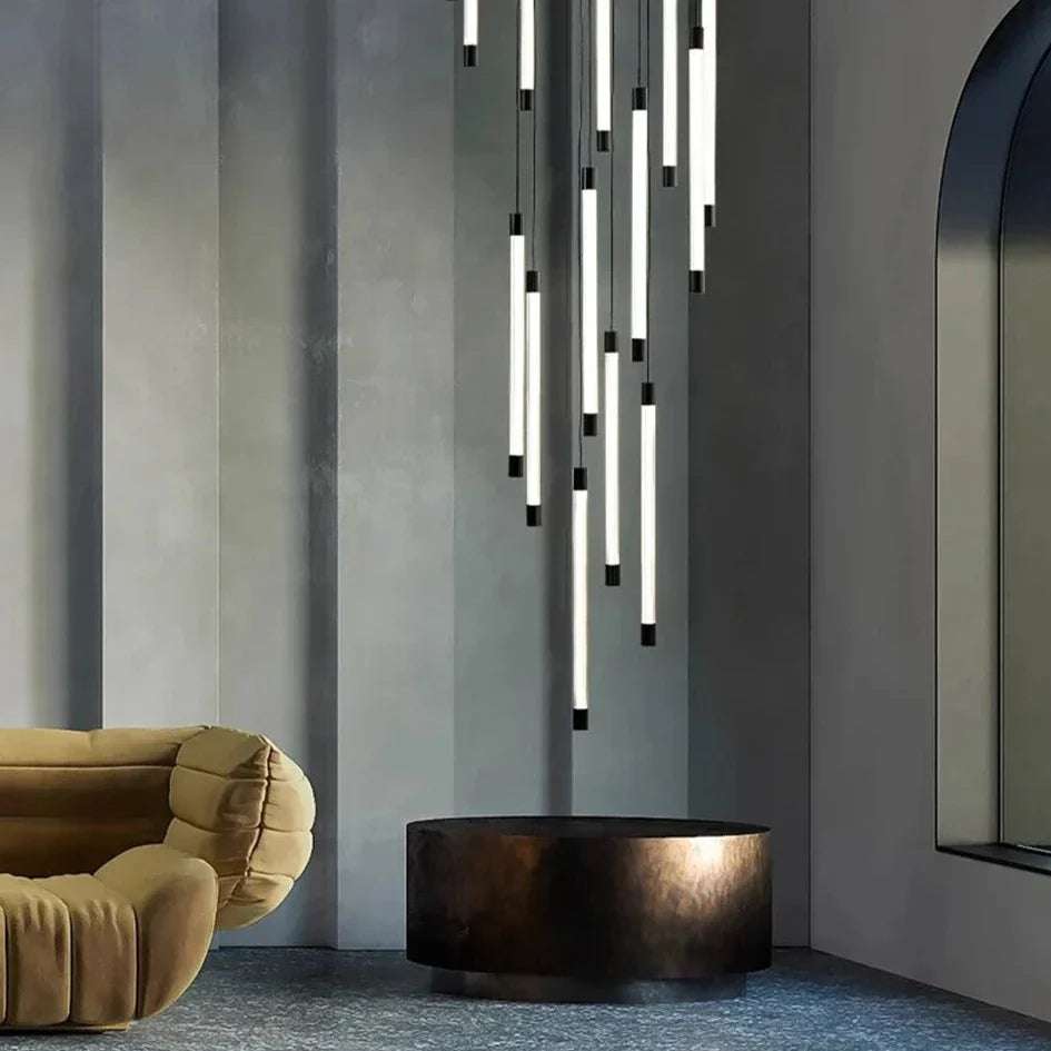 Black Acrylic chandelier - Una Bay for dining room view 3