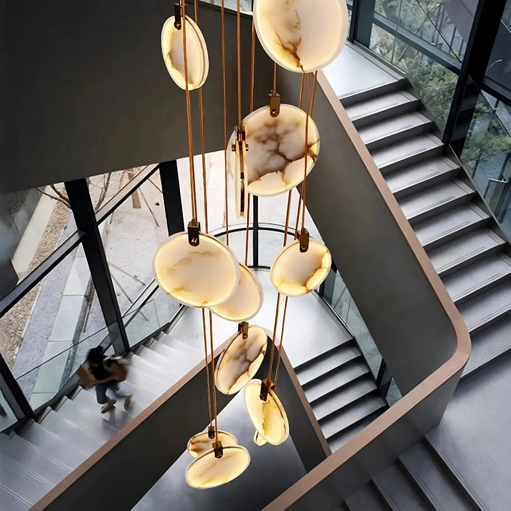 Natural Marble Linear chandelier - Piper Lane for dining room view 3