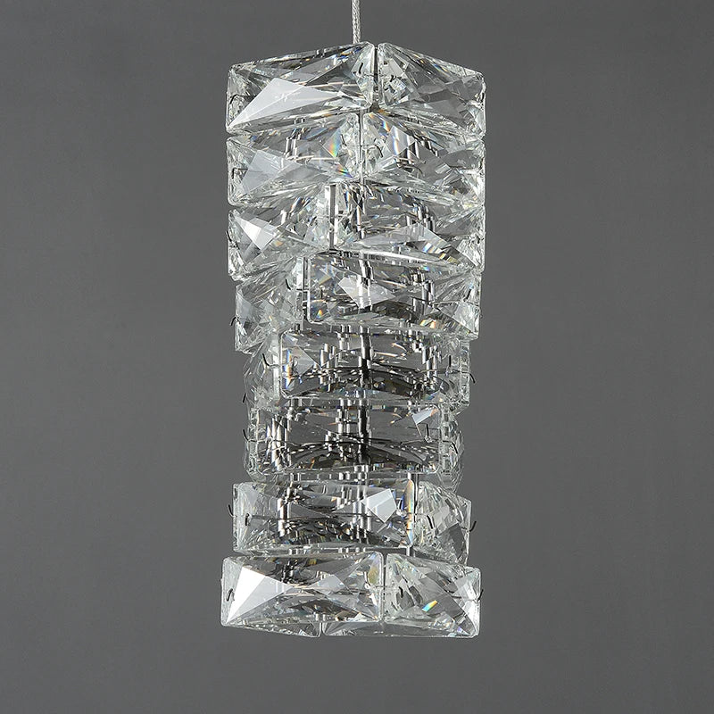 Clear Crystal Linear chandelier - Winslow Bay for dining room view 6