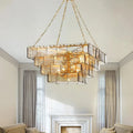 Clear Glass chandelier - Petra Lane for dining room view 2