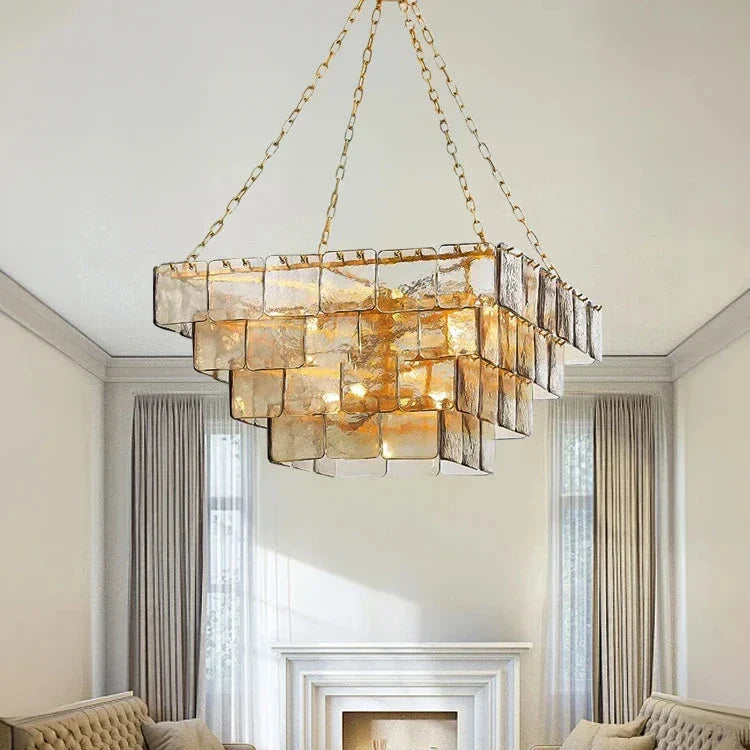Clear Glass chandelier - Petra Lane for dining room view 2