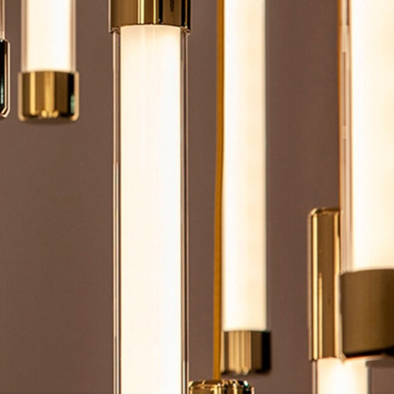 Gold Acrylic Linear chandelier - Soren Bay for dining room view 6