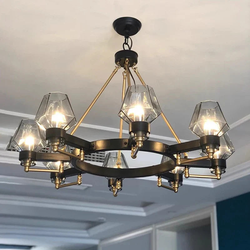 White Glass Linear chandelier - Petra Bay for dining room view 6